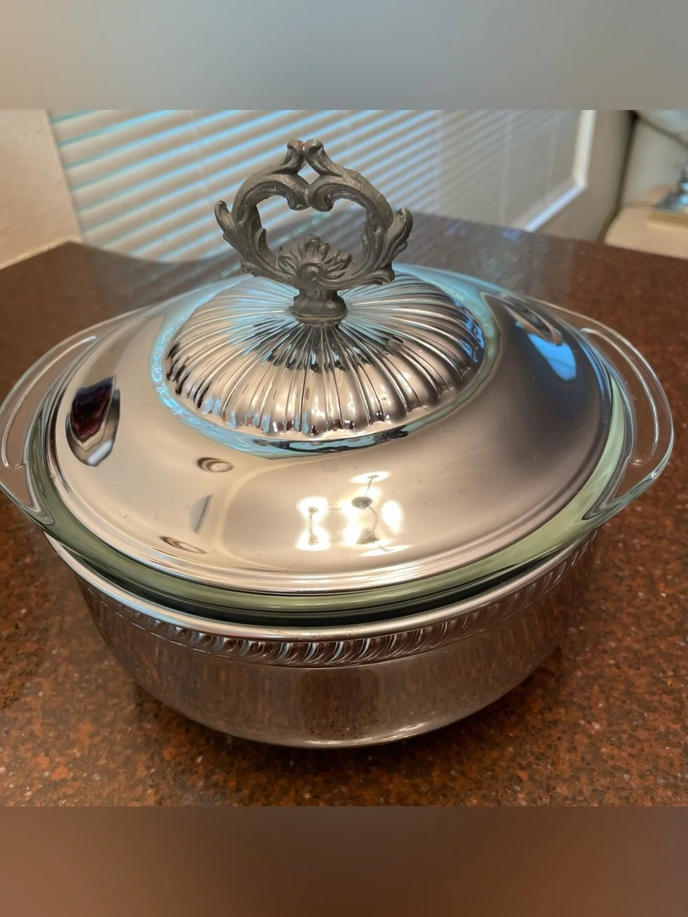 Pyrex vintage silver